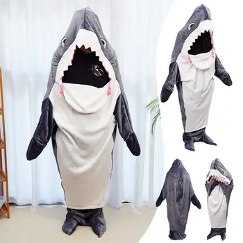 Nové Šedé Shark Dospelých Pyžamo Cosplay Pyžamá Flanelové Kvalitný Cartoon Halloween Kostým Sleepwear Jumpsuit Oblečenie