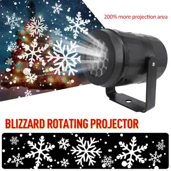 Projektor Nočné Svetlo Snowflake Vonkajší Projektor Projekčné Lampa 360° Otáčanie Domov Vianoce Na Festivaly, Párty Dekorácie