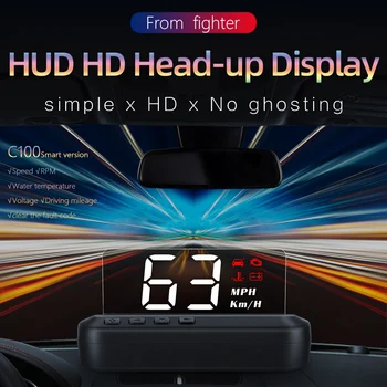 Head Up Display C100 OBD2 EUOBD Varovanie prekročenia rýchlosti OTÁČOK Auto HUD čelné Sklo Projektor Na Doske Počítača Elektronické Auto Príslušenstvo