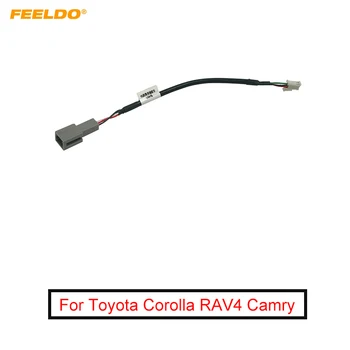 FEELDO 10Pcs Car Audio Rádio 4Pin Conector Meniča Port AUX Adaptér pre Toyota Corolla RAV4 Camry AUX Kábel na Prenos