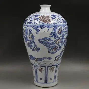 Veľké Dekoračné Orientálna Porcelánové Vázy pre Domova Modré a Biele Keramické Dragon Vázy Stola Váza