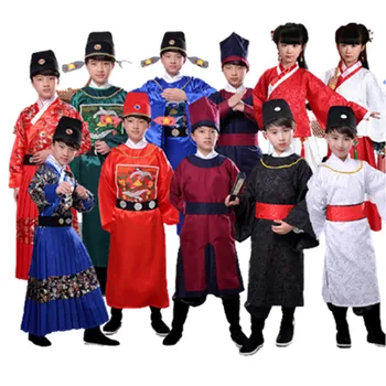 Deti Čínskej starých Kostýmov XianYa Kraj Sudca Oblečenie Zábavné Starožitné Retro Cisárskej Stráže Úradný Plášť A Klobúk