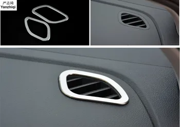 2 ks/veľa Auto samolepky Nehrdzavejúcej ocele Vysokej pozícii, klimatizácia, zásuvky, dekorácie pre 2011-2017 Volkswagen VW POLO
