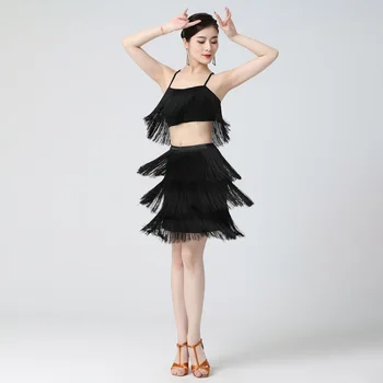 Ženy Pikantné Sexy Štýl Nádherné Brušného Tanca Vyhovovali Sukne Výkon Oblečenie Tanečné Šaty Latinskej Tanca Samba Oblečenie