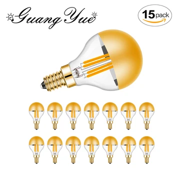 G45 Edison LED Žiarovky Žiarovka E12 E14 4W Stmievateľné 110V 220V Sveta Top Gold Teplé Biele Svetlo Zrkadlo Prívesok Lampy Domova Zdroj