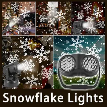 Snowflake Projektor Osvetlenie, Vianočná Vločka Projektora Strana Záhradné Dekorácie Svetlá LED Fáze Dovolenku Dekorácie