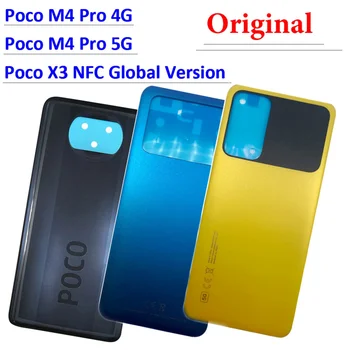 100% Originálne Zadný Kryt Batérie Panel Zadné Dvere Náhradné Bývanie S Lepidlo Pre Xiao POCO X3 NFC / Poco M4 X4 Pro 4G 5G