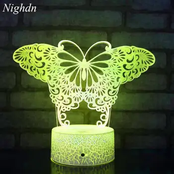 Nighdn Motýľ Lampa Led Nočné Svetlo pre Deti 7 Zmena Farby USB Tabuľka Nočná Lampa Dieťa Nočného Narodeniny Vianočný Darček