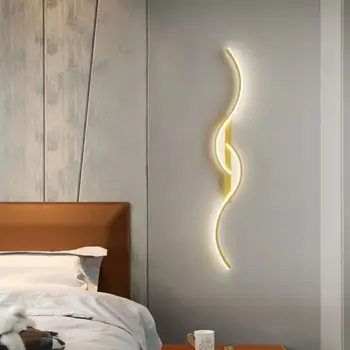 Minimalistické línie nástenné svietidlo svetlo luxusné moderné obývacia izba TV pozadí steny dekoratívne lampy jednoduché spálňa, nočné lampy