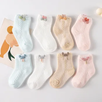 Cute Baby Ponožky Letné Tenké Priedušná Baby Ponožky Vykostené Super Roztomilý Mid-Trubice Ponožky