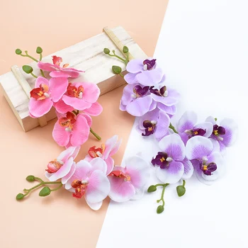 4Pcs/Zväzok Domáce Dekorácie Doplnky, Dekoratívne Kvety, Vence Hodváb Motýľ Orchidea Vázy pre Domova Umelé Kvety