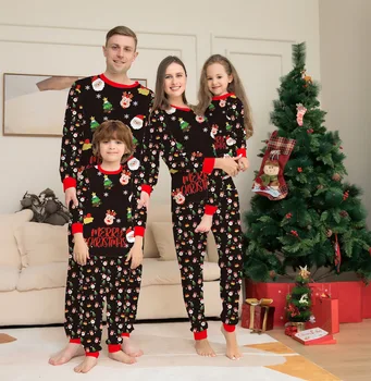 Vianoce Rodine Zodpovedajúce Pyžamo Nastaviť 2023 Vianočné Jeleň Santa Tlač Pjs Dospelých Dieťa Oblečenie Oblečenie Set Baby Jumpsuit+Psie Oblečenie