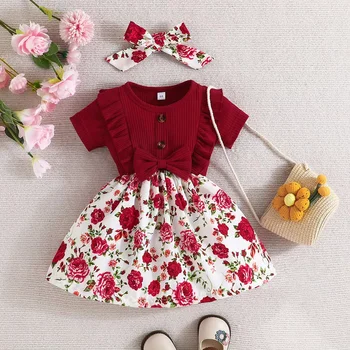 1-5 Rokov Dievčatko Princezná Šaty Oblečenie Baby Girl Bez Rukávov Kvetinové Módne Oblečenie Detí Dievča Denný Prázdninový Oblečenie