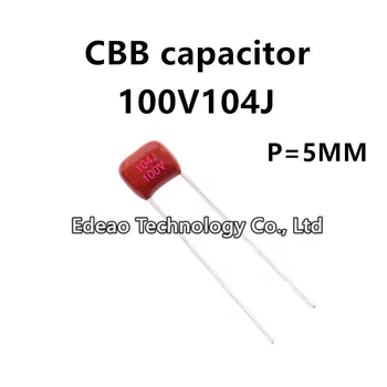 20pcs/veľa CBB Kondenzátor 100V 104J 0.1 UF 100NF 104 5% výšku Tónu, 5MM P=5 100V104J 104J100V P=, 5 MM