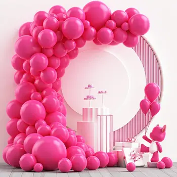 95Pcs Hot Pink Balón Garland Arch Auta Princezná Tému Tmavo Ružové Balóny na Narodeninovej Party Svadobné Baby Sprcha Dekorácie