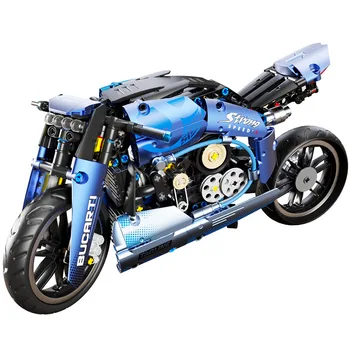 Technické Motocykel Stavebným Bugattis Motorke Cafe Racer Model Vozidla Parný Motor Tehly Zostaviť Hračky Pre Chlapca, Darčeky