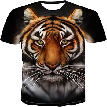 Letné Zvierat Tiger 3D Tlač T-Shirts Streetwear Bežné Muži Ženy Móda Krátky Rukáv Košele T O Tvaru Deti Tees Oblečenie, Topy