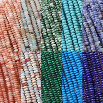 2x4mm Abacus Tvar Prírodného Kameňa Korálky Ploché Rondelle Voľné Perličiek Lapis Lazuli Quartzs Dištančné Korálky pre Šperky, Takže Príslušenstvo