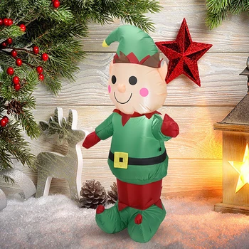 Nafukovacie Vianoce Elf Hračka s LED Svetlo, Svetelné Elf Ornament 1,5 M Slávnostnú Atmosféru Svetelné zdroje pre Záhradné Kosačky na Verande