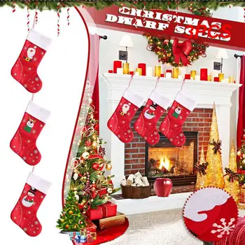 3KS Visí Vianočný Strom Ornament Textílie Domáce Dekorácie Ponožka Vianočný Strom Decor Opakovane Vianočný Strom Dekorácie Pre Domov