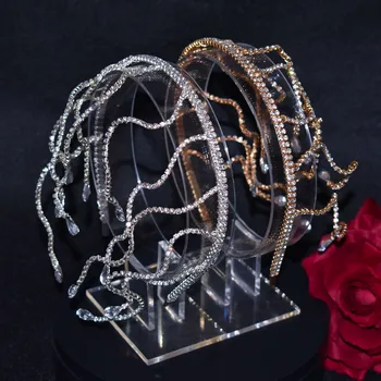 A453 Crystal Svadobná Čelenka Ručné Svadobné Headdress Šperky, Vlasové Doplnky Ženy Koruny Ročníka Zapojenie Vlasové Ozdoby