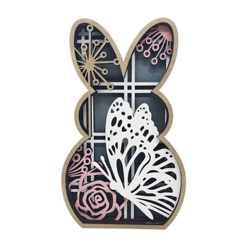 Veľkonočné Drevené Bunny Ozdoby Vyrezávané na veľkú noc Domáce Dekorácie Rezbárstvo Remeslá
