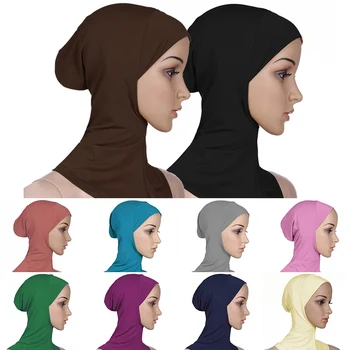 Vonku Ženy Moslimských Underscarf Hlavu Krytie Moslimské Šatky Vnútorné Hidžáb Čiapky Islamskej Underscarf Ninja Hidžáb Šatku Módne Spp