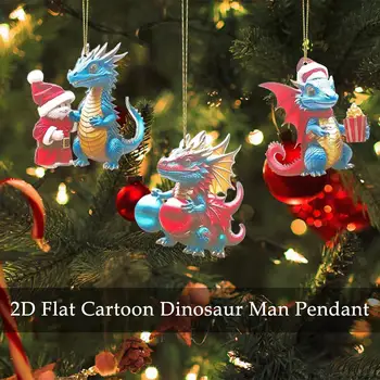 2D Akryl Vianočné Dragon Ozdoba na Vianočný Stromček a Ozdoby Dragon Výzdoba pre Vianočné Dekorácie Dodávky 2024 Zábava Prívesok Dary