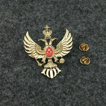 Klasické Rusko obojstrannú Eagle Brošňa Kolíky Pozlátené Slobodomurárstva Brošne Šperky pre Mužov, Ženy slobodné murárstvo Strany Vianočné Darčeky
