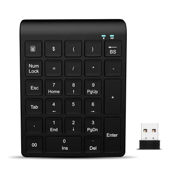 Mini numerickej Klávesnice USB 2.4 G Bezdrôtový 27 Tlačidlo Multi-Funkčné Plochy, Notebook, Tablet