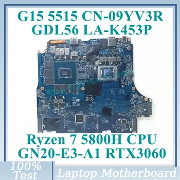 KN-09YV3R 09YV3R 9YV3R S Ryzen 7 5800H CPU LA-K453P Pre DELL G15 5515 Notebook Doske GN20-E3-A1 RTX3060 100% Testované Dobré