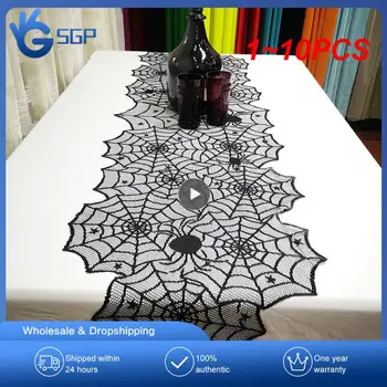 1~10PCS Halloween pavučina Stolové Prestieranie Čiernej Čipky Obrus Halloween Stôl Dekorácie Udalosť Strana navrhne 18