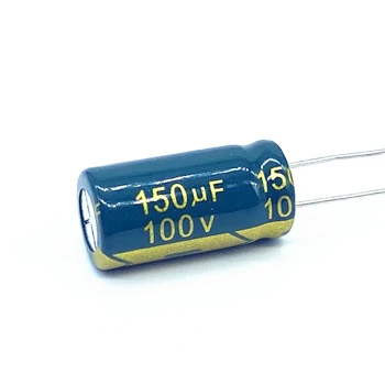 10pcs/veľa vysoká frekvencia nízka impedancia 100v 150UF hliníkové elektrolytický kondenzátor veľkosť 10*20 150UF 20%