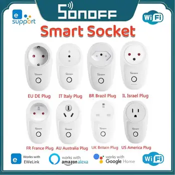 SONOFF WiFi Smart Zásuvky S26 R2 16A DE FR EÚ Smart Plug Zásuvky Napájania Smart Home Ewelink APP Control Pre Alexa Domovská stránka Google Alice