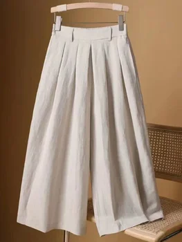 Bavlna dámske Nohavice Voľné Bežné Vysoký Pás Teľa-Dĺžka Harajuku Módne Pevné Pružné Širokú Nohu, Ženy Z180