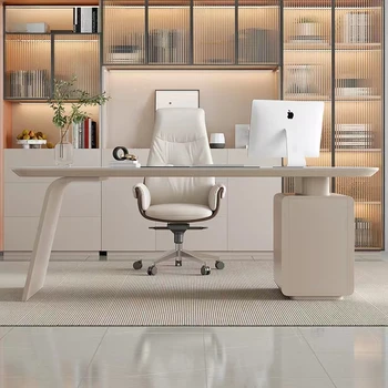 Biely Kancelársky Stôl Štúdia Stojí Organizátor Počítač, Monitor Úložné Zásuvky Tabuľka Na Písanie Scrivanie Na Počítači, Kancelárske Potreby