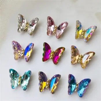 Motýľ Nail Art Designer Kúzlo 3D-Luxusné Crystal Motýľ Nail Art Decor 12X10mm Zliatiny Motýľ Manikúra Drahokamu*