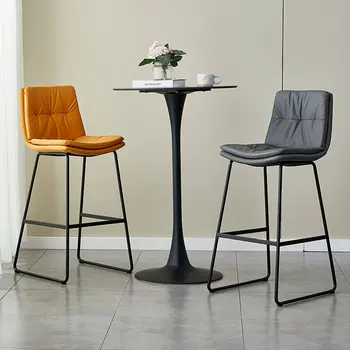 XX142 Nordic light luxusný bar stoličky z Nehrdzavejúcej ocele kaviareň v stolici koža mäkká taška operadlo, mlieko, čaj obchod bar stoličky
