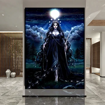 Grécka bohyňa lovu diamond maľovanie cross stitch diamond mozaiky krásy víla 5D DIY výšivky Mesiac Bohyne stenu obrázok darček