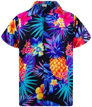2023 Nové Ovocie Kvetinový Tlač Krátke Rukávy Tričko Pre Mužov Sunmmer Módne Pláži Cestovné Nadrozmerné Oblečenie pánske Košele Streetwear