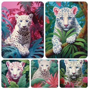 5D Jungle Krajiny voľne Žijúcich Zvierat Cross Stitch Diamond Maľovanie Diy Gepard Námestie Kolo Mozaikový Obraz Drahokamu Umenie Výšivky