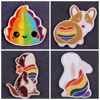 Žehlička Na Patch DIY LGBT Patch Gay Pride Patch Vyšívané Patch Pre Oblečenie Rainbow Odznaky Škvrny Na Oblečení Pruhy Príslušenstvo